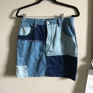 MinkPink breakdown denim skirt